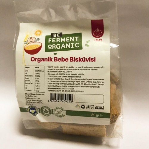 Organik Bebek Bisküvisi 80 gr