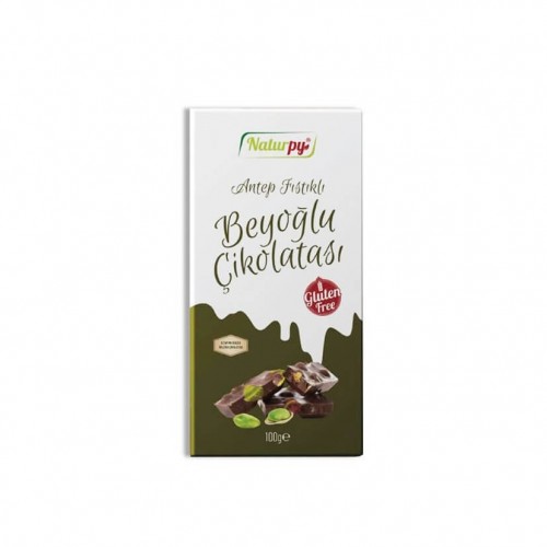 Naturpy Antep Fıstıklı Beyoğlu Çikolatası 100 g (Glutensiz)